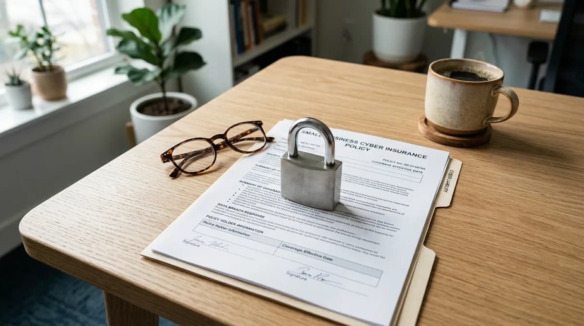 Cyber insurance application checklist on a desk