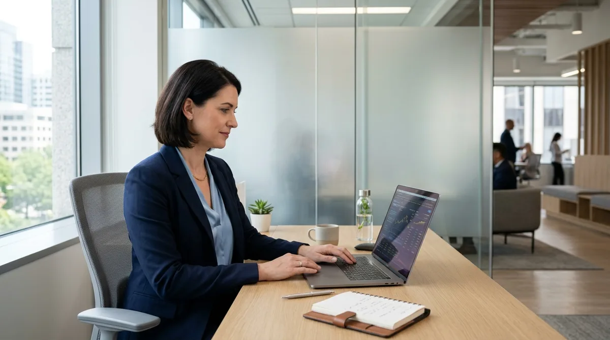 Financial advisor reviewing compliance requirements