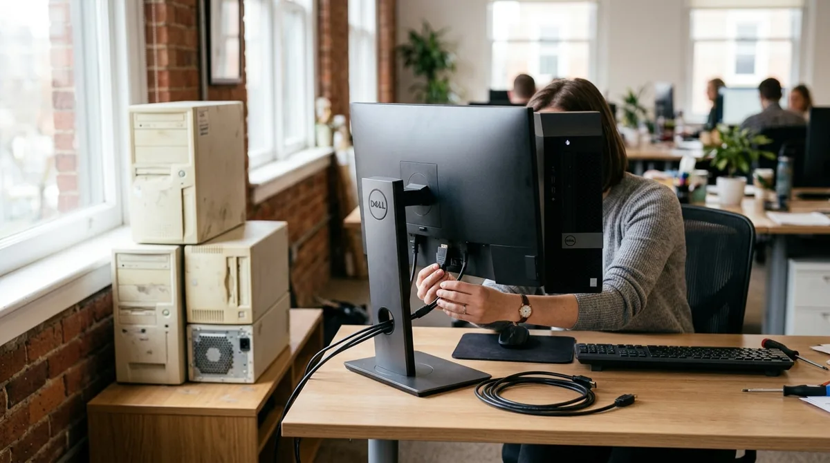 Aging Windows 10 machines awaiting upgrade in an office